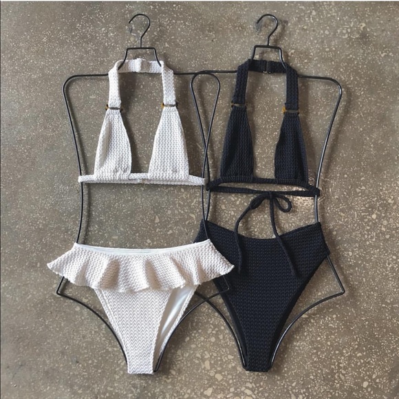 SOLD OUT Montce Swim Black Crochet Lani Bikini Top - Picture 3 of 4